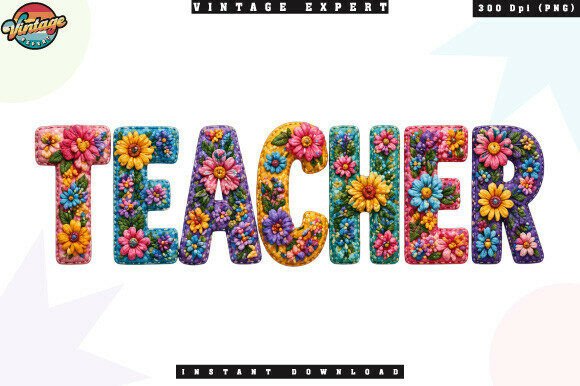 Colorful Teacher Floral Flower PNG for Creative Projects
