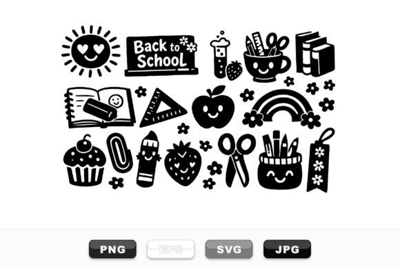 Cute Back to School Icons Set: A Playful Resource for Creative Projects
