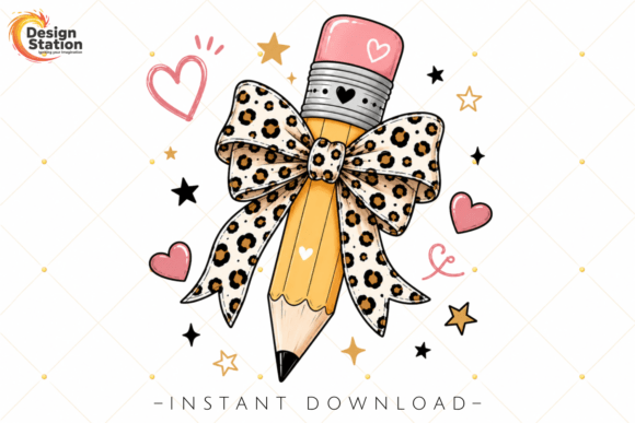 Cute Pencil Bow PNG and Leopard Print Designs: The Ultimate Trendy Classroom Aesthetic for Teachers and Creators