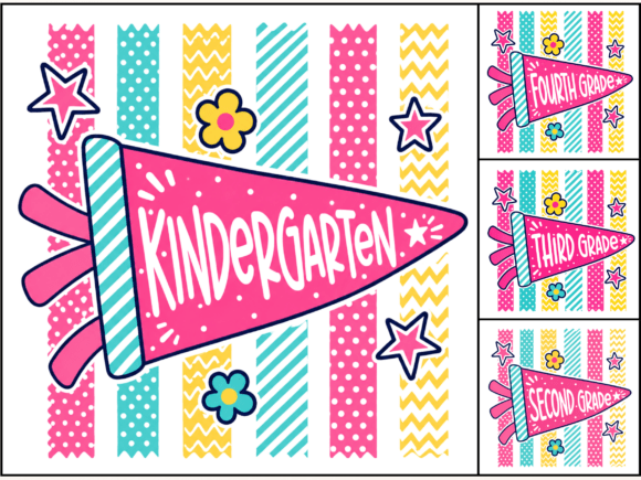 Grade Level Pennant PNG Bundle: A Practical Resource for School-Themed Designs