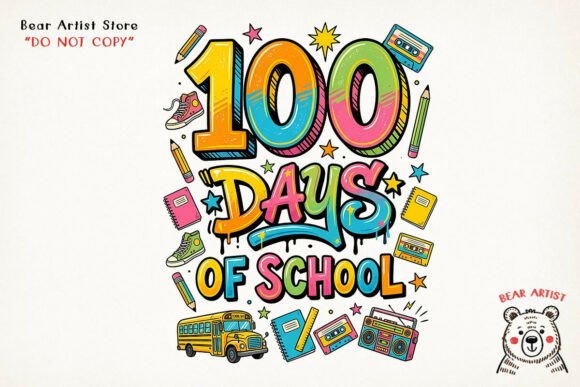 Maximizing Creative Potential with 100 Days of School Cute Design, Back to School PNG Assets