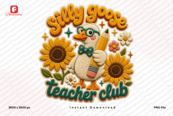 Sunflower Silly Goose Teacher Club PNG
