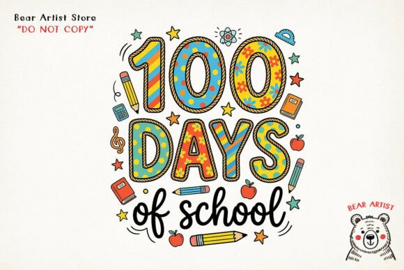 Unleash Creativity with the 100 Days of School Rainbow, Back to School PNG Bundle