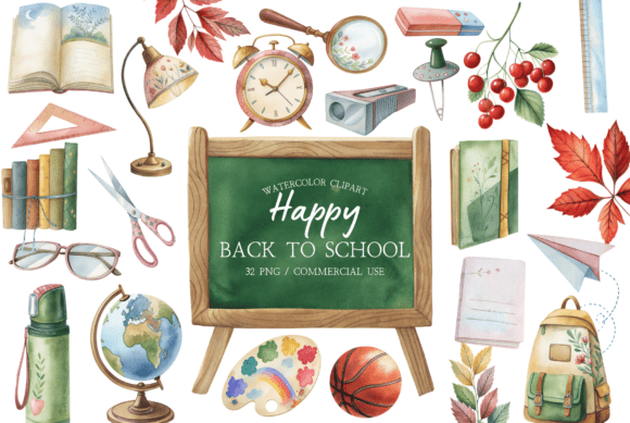 Watercolor School Clipart Bundle: The Ultimate Resource for Back-to-School Creativity